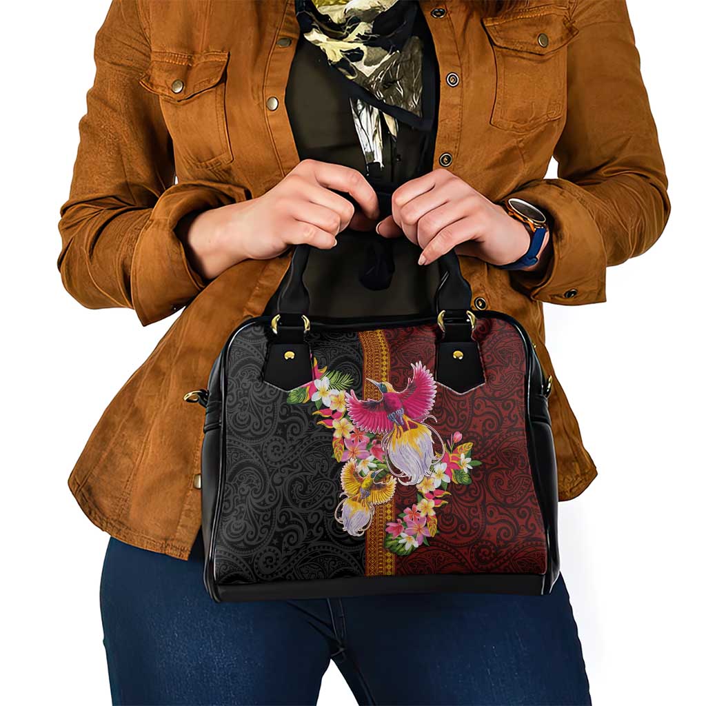 Papua New Guinea Birds and Frangipani Shoulder Handbag Melanesian Art Tattoos - Polynesian Pride