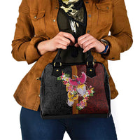 Papua New Guinea Birds and Frangipani Shoulder Handbag Melanesian Art Tattoos - Polynesian Pride