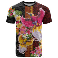 Papua New Guinea Birds and Frangipani T Shirt Melanesian Art Tattoos - Polynesian Pride