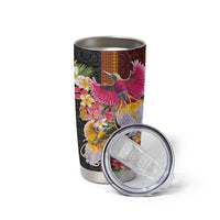 Papua New Guinea Birds and Frangipani Tumbler Cup Melanesian Art Tattoos - Polynesian Pride