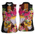 Papua New Guinea Birds and Frangipani Women Sleeveless Polo Shirt Melanesian Art Tattoos - Polynesian Pride