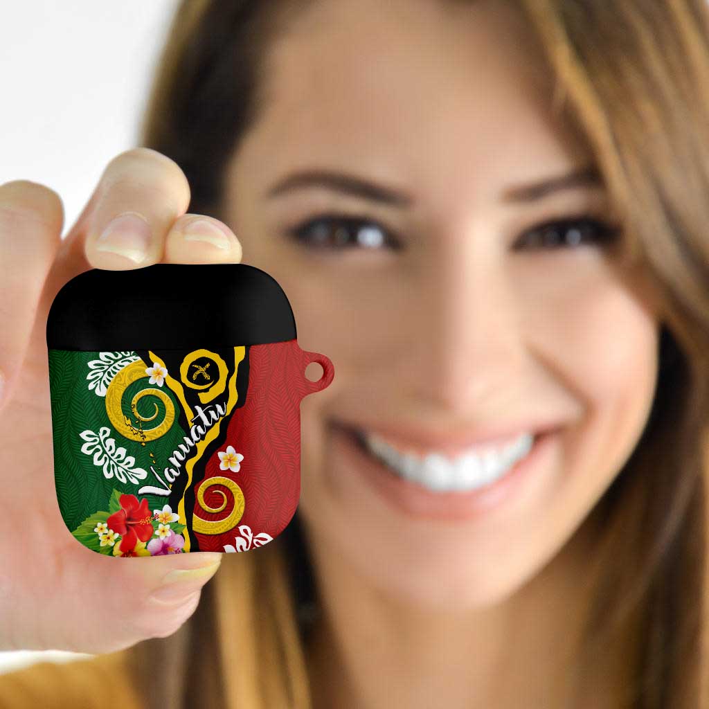 Melanesian Vanuatu Tribal Boar Tusk AirPods Case Tropical Plants and Namele Motifs - Polynesian Pride