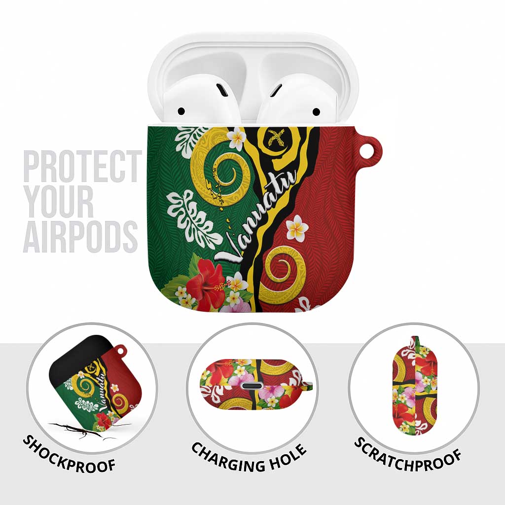 Melanesian Vanuatu Tribal Boar Tusk AirPods Case Tropical Plants and Namele Motifs - Polynesian Pride