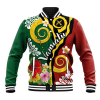 Melanesian Vanuatu Tribal Boar Tusk Baseball Jacket Tropical Plants and Namele Motifs - Polynesian Pride