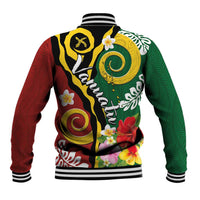 Melanesian Vanuatu Tribal Boar Tusk Baseball Jacket Tropical Plants and Namele Motifs - Polynesian Pride