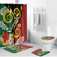 Melanesian Vanuatu Tribal Boar Tusk Bathroom Set Tropical Plants and Namele Motifs - Polynesian Pride