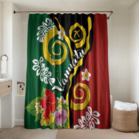 Melanesian Vanuatu Tribal Boar Tusk Bathroom Set Tropical Plants and Namele Motifs - Polynesian Pride