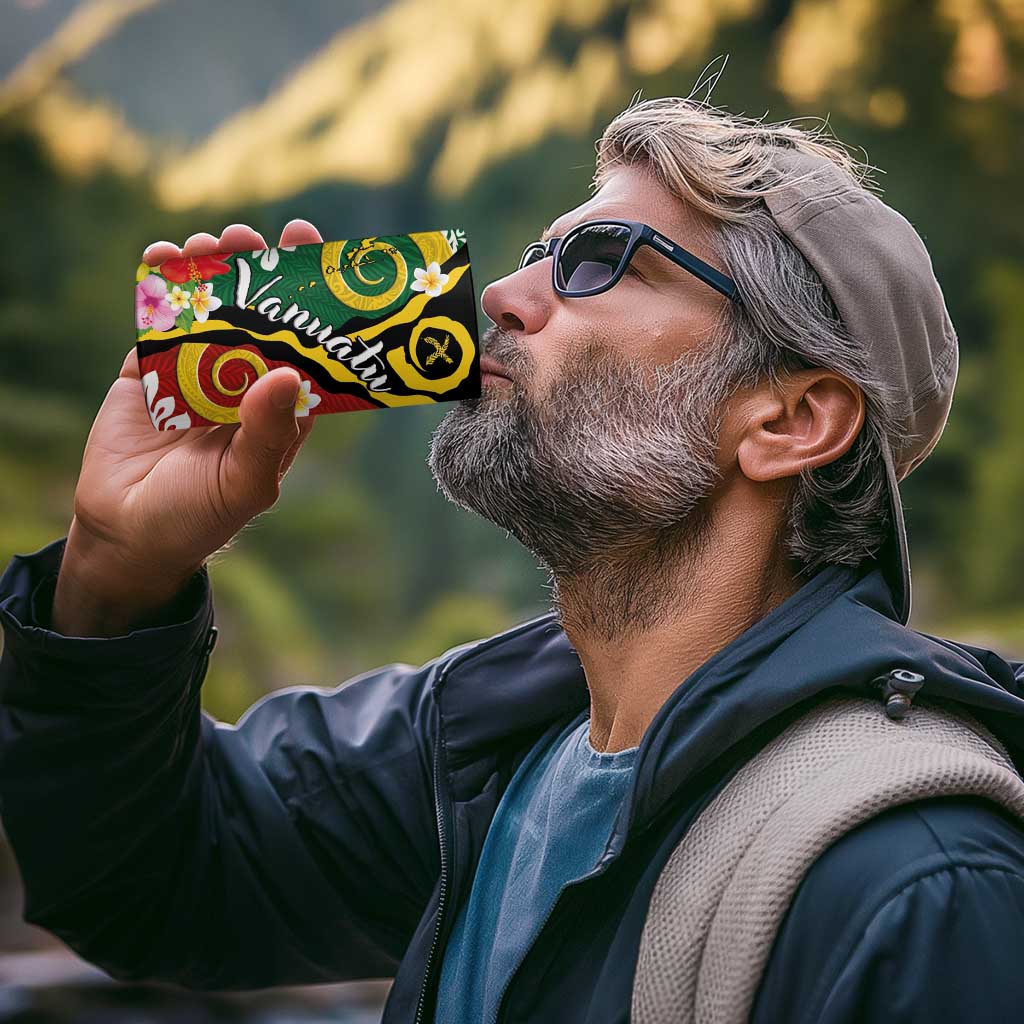 Melanesian Vanuatu Tribal Boar Tusk 4 in 1 Can Cooler Tumbler Tropical Plants and Namele Motifs - Polynesian Pride