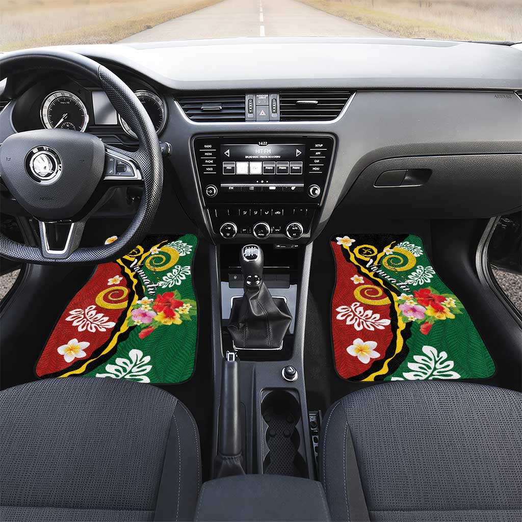 Melanesian Vanuatu Tribal Boar Tusk Car Mats Tropical Plants and Namele Motifs - Polynesian Pride