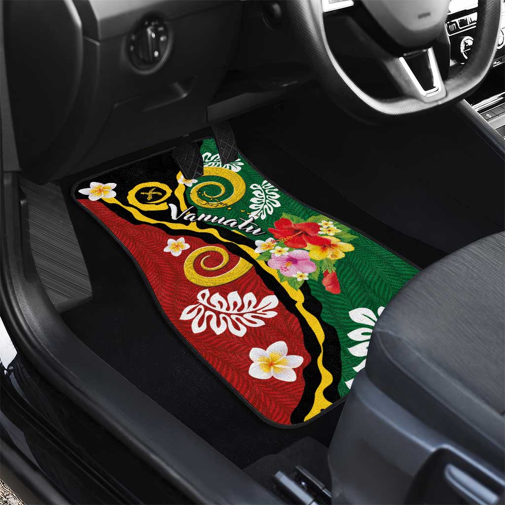 Melanesian Vanuatu Tribal Boar Tusk Car Mats Tropical Plants and Namele Motifs - Polynesian Pride