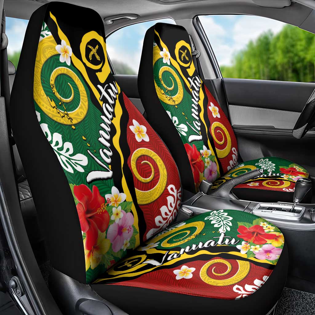 Melanesian Vanuatu Tribal Boar Tusk Car Seat Cover Tropical Plants and Namele Motifs - Polynesian Pride