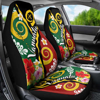 Melanesian Vanuatu Tribal Boar Tusk Car Seat Cover Tropical Plants and Namele Motifs - Polynesian Pride