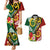 Melanesian Vanuatu Tribal Boar Tusk Couples Matching Mermaid Dress and Hawaiian Shirt Tropical Plants and Namele Motifs - Polynesian Pride