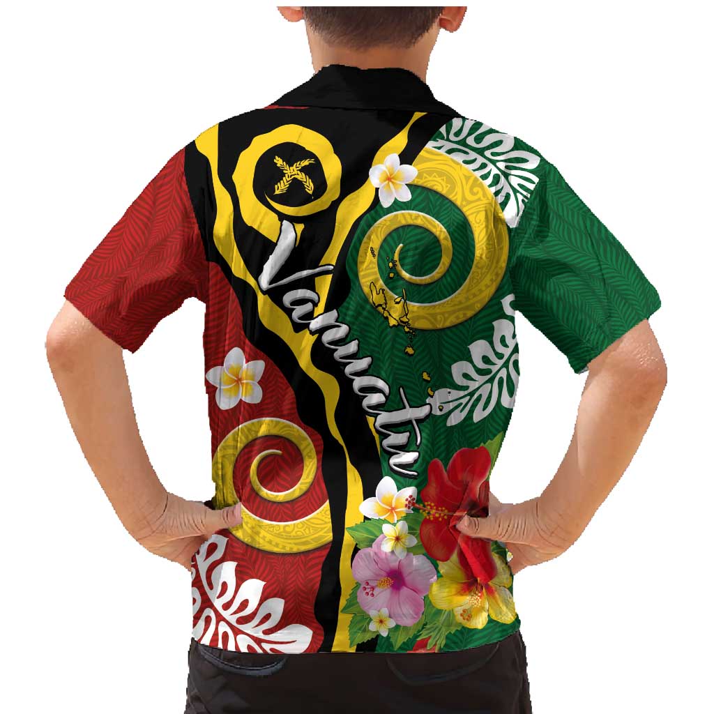 Melanesian Vanuatu Tribal Boar Tusk Family Matching Mermaid Dress and Hawaiian Shirt Tropical Plants and Namele Motifs - Polynesian Pride