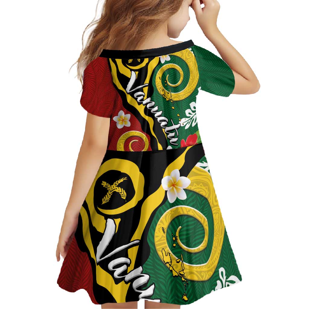 Melanesian Vanuatu Tribal Boar Tusk Family Matching Short Sleeve Bodycon Dress and Hawaiian Shirt Tropical Plants and Namele Motifs - Polynesian Pride