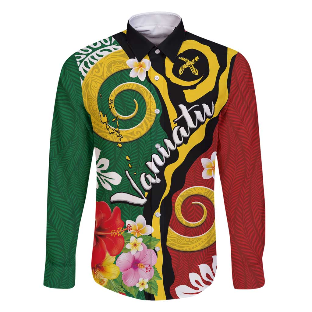 Melanesian Vanuatu Tribal Boar Tusk Family Matching Tank Maxi Dress and Hawaiian Shirt Tropical Plants and Namele Motifs - Polynesian Pride