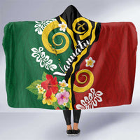 Melanesian Vanuatu Tribal Boar Tusk Hooded Blanket Tropical Plants and Namele Motifs - Polynesian Pride