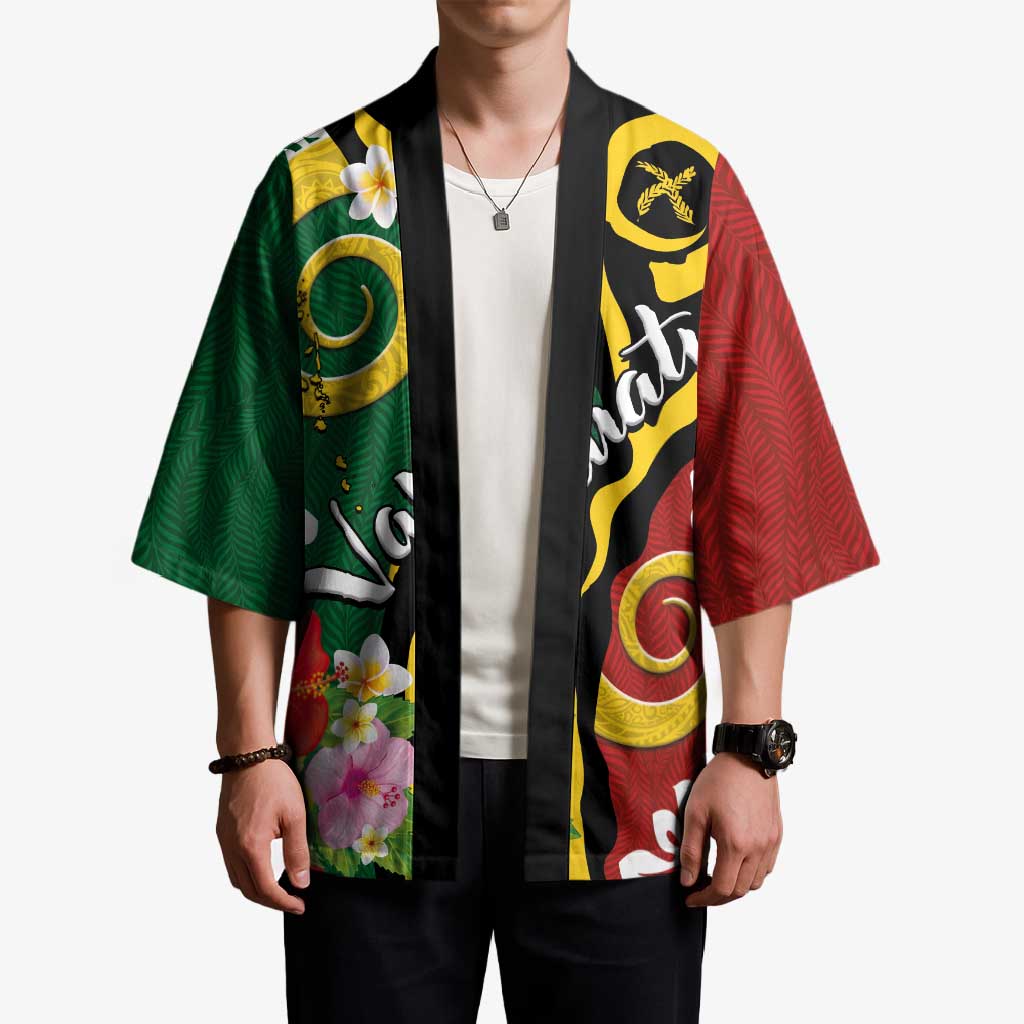 Melanesian Vanuatu Tribal Boar Tusk Kimono Tropical Plants and Namele Motifs - Polynesian Pride