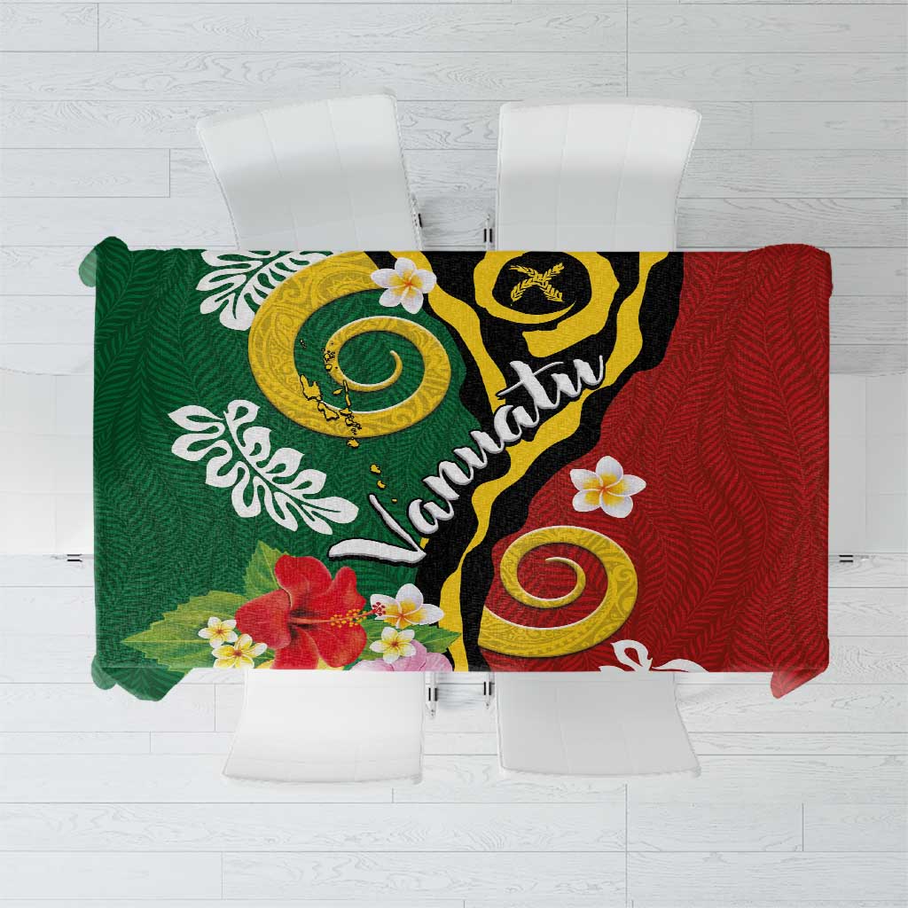 Melanesian Vanuatu Tribal Boar Tusk Tablecloth Tropical Plants and Namele Motifs - Polynesian Pride