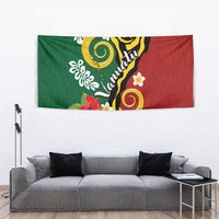 Melanesian Vanuatu Tribal Boar Tusk Tapestry Tropical Plants and Namele Motifs - Polynesian Pride