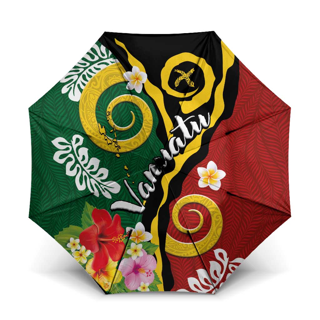 Melanesian Vanuatu Tribal Boar Tusk Umbrella Tropical Plants and Namele Motifs - Polynesian Pride