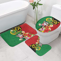 Vanuatu Christmas Bathroom Set Funny Santa with Namele and Boar Tusk Tribal - Polynesian Pride