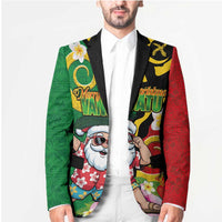 Vanuatu Christmas Blazer Funny Santa with Namele and Boar Tusk Tribal - Polynesian Pride
