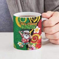 Vanuatu Christmas Ceramic Mug Funny Santa with Namele and Boar Tusk Tribal - Polynesian Pride