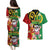 Vanuatu Christmas Couples Matching Puletasi and Hawaiian Shirt Funny Santa with Namele and Boar Tusk Tribal - Polynesian Pride