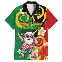 Vanuatu Christmas Hawaiian Shirt Funny Santa with Namele and Boar Tusk Tribal - Polynesian Pride
