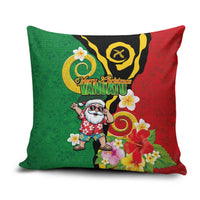 Vanuatu Christmas Pillow Cover Funny Santa with Namele and Boar Tusk Tribal - Polynesian Pride