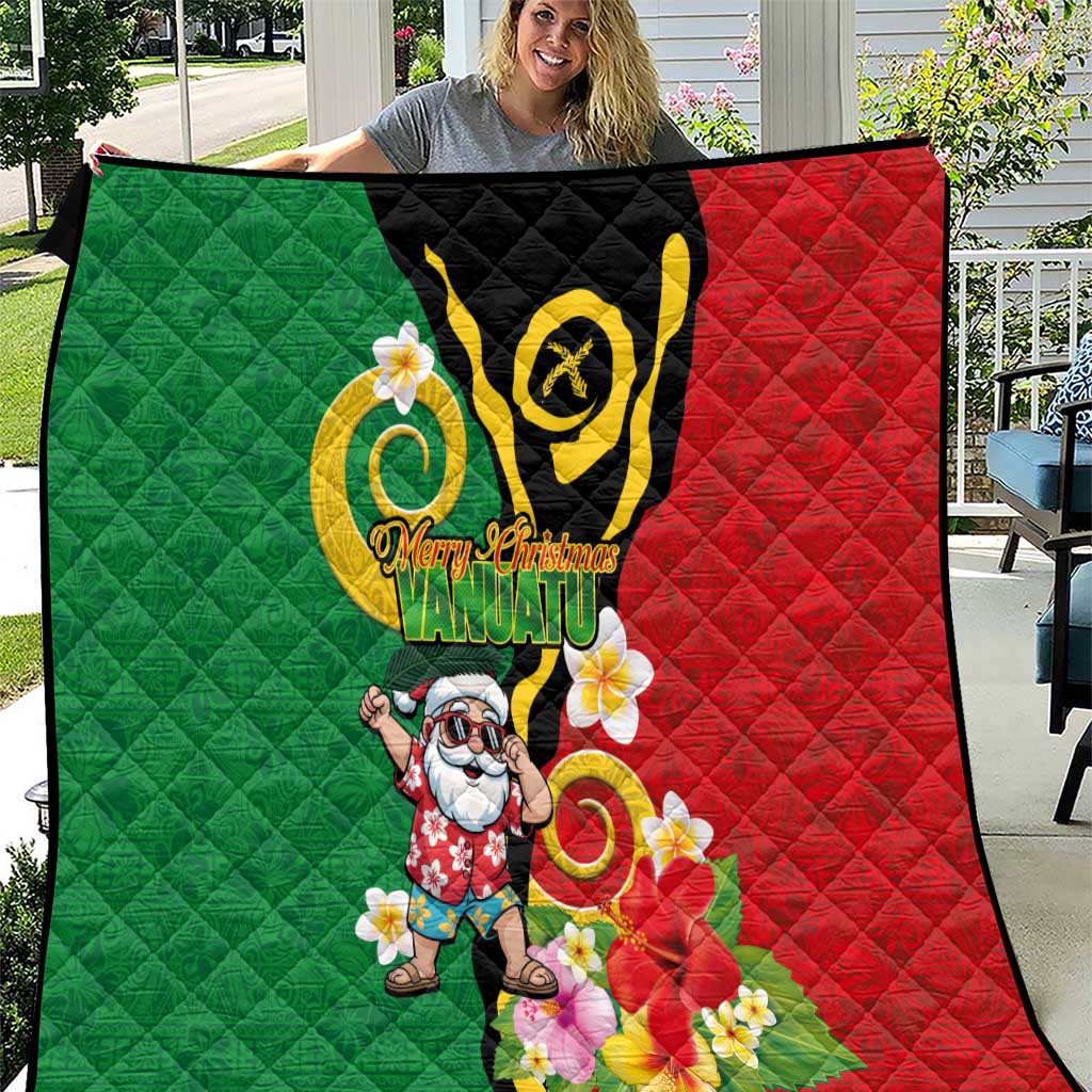 Vanuatu Christmas Quilt Funny Santa with Namele and Boar Tusk Tribal - Polynesian Pride
