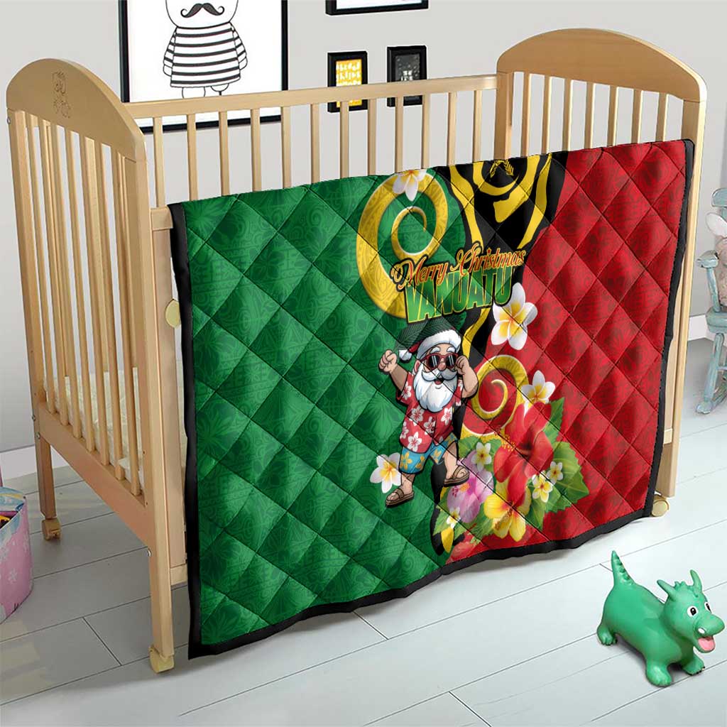 Vanuatu Christmas Quilt Funny Santa with Namele and Boar Tusk Tribal - Polynesian Pride