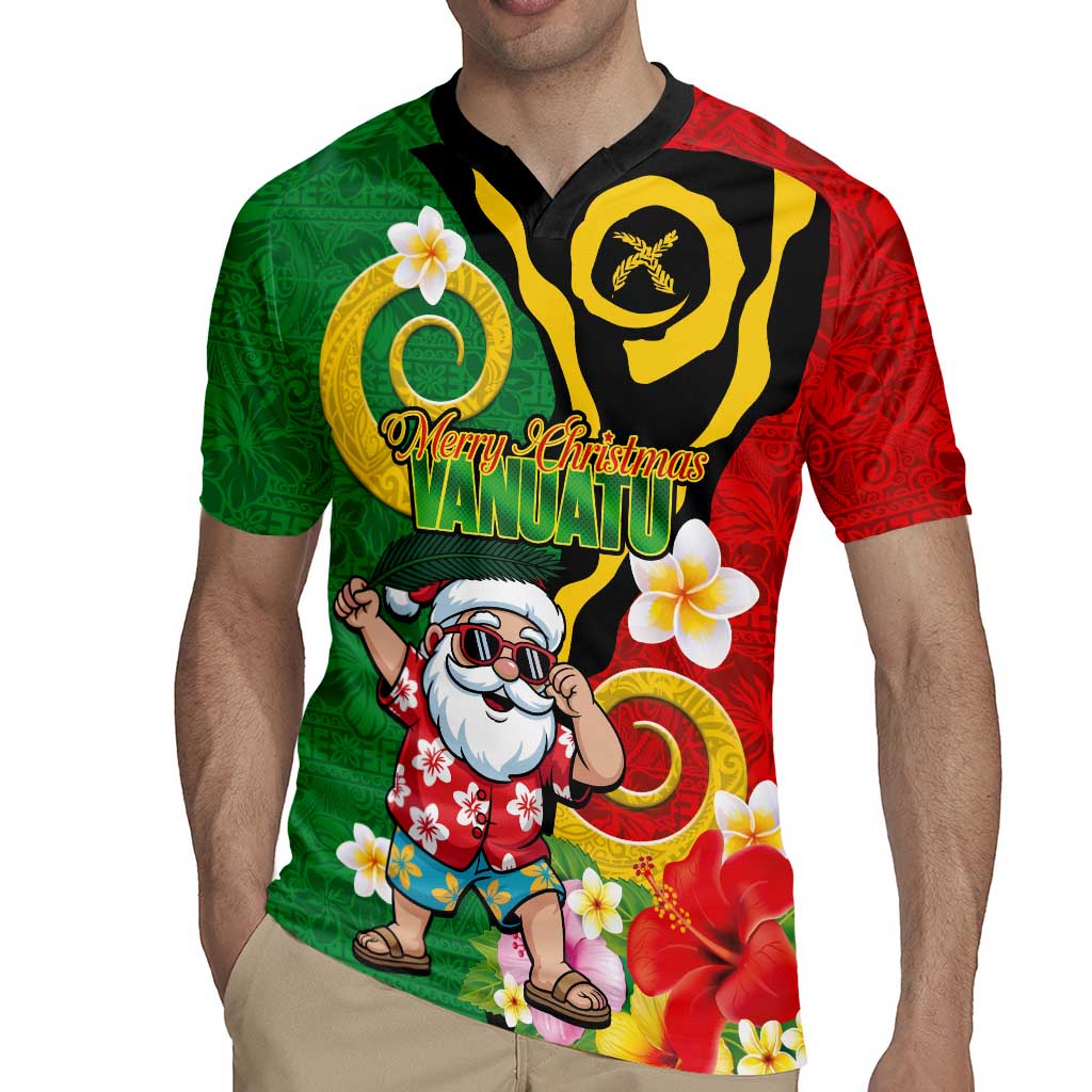 Vanuatu Christmas Rugby Jersey Funny Santa with Namele and Boar Tusk Tribal - Polynesian Pride