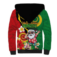 Vanuatu Christmas Sherpa Hoodie Funny Santa with Namele and Boar Tusk Tribal - Polynesian Pride