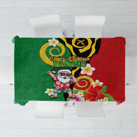 Vanuatu Christmas Tablecloth Funny Santa with Namele and Boar Tusk Tribal - Polynesian Pride