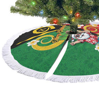 Vanuatu Christmas Tree Skirt Funny Santa with Namele and Boar Tusk Tribal - Polynesian Pride