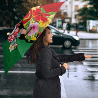 Vanuatu Christmas Umbrella Funny Santa with Namele and Boar Tusk Tribal - Polynesian Pride
