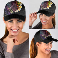 Hawaiian Tribal Tattoo and Plumeria Classic Cap Polynesian Pattern Rainbow