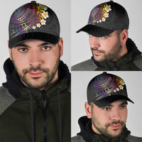 Hawaiian Tribal Tattoo and Plumeria Classic Cap Polynesian Pattern Rainbow