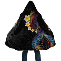 Hawaiian Tribal Tattoo and Plumeria Cloak Polynesian Pattern Rainbow