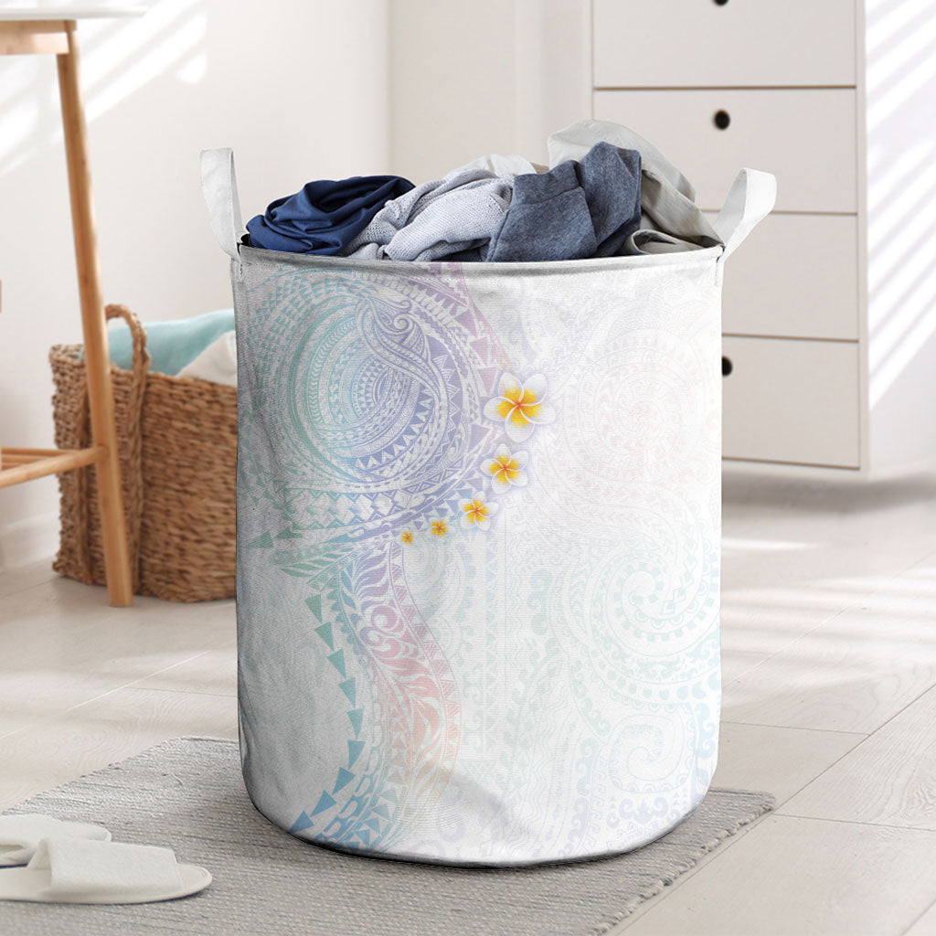 Hawaiian Tribal Tattoo and Plumeria Laundry Basket Polynesian Pattern Sweet