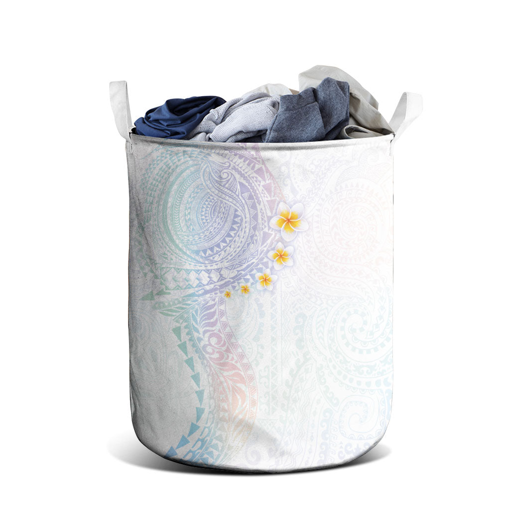 Hawaiian Tribal Tattoo and Plumeria Laundry Basket Polynesian Pattern Sweet