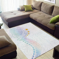 Hawaiian Tribal Tattoo and Plumeria Area Rug Polynesian Pattern Sweet
