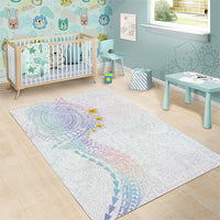Hawaiian Tribal Tattoo and Plumeria Area Rug Polynesian Pattern Sweet