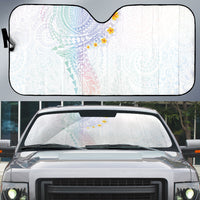 Hawaiian Tribal Tattoo and Plumeria Auto Sun Shade Polynesian Pattern Sweet