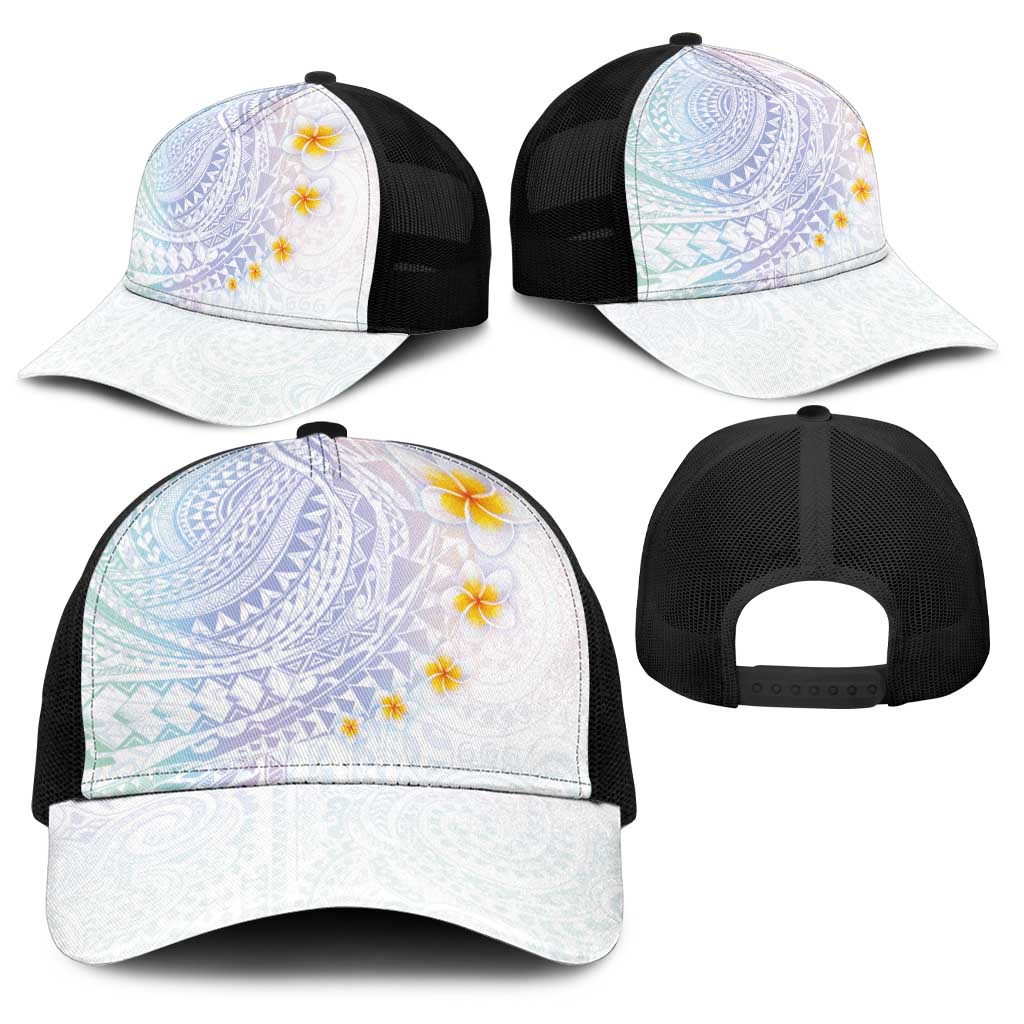 Hawaiian Tribal Tattoo and Plumeria Baseball Net Cap Polynesian Pattern Sweet