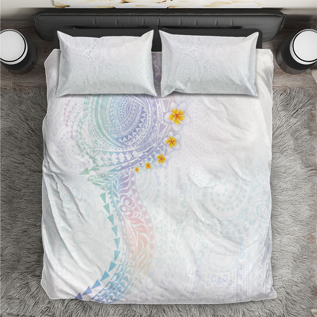 Hawaiian Tribal Tattoo and Plumeria Bedding Set Polynesian Pattern Sweet