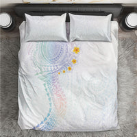 Hawaiian Tribal Tattoo and Plumeria Bedding Set Polynesian Pattern Sweet