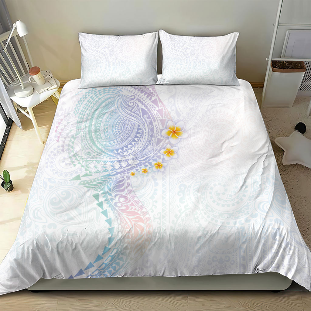 Hawaiian Tribal Tattoo and Plumeria Bedding Set Polynesian Pattern Sweet